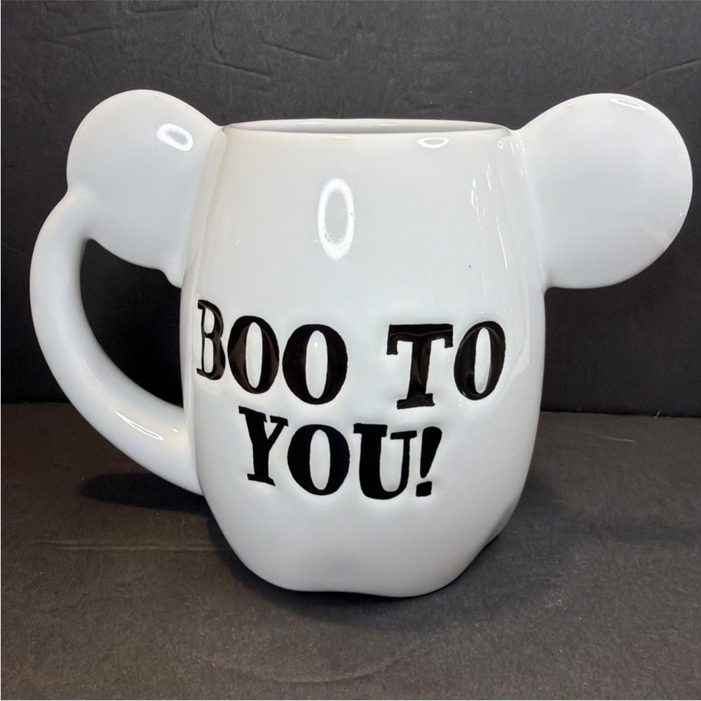 New Disney Parks Coffee Mug MICKEY MOUSE Ghost "Boo To You!" Halloween Cup - Picture 2 of 9